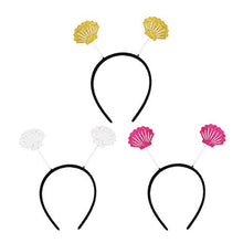 Load image into Gallery viewer, Shell Hair Bands Lovely Hair Hoops Funny Headdress Hair Accessories Party Favors Supplies for Birthday (Silver + Golden + Rosy) For Birthdat Party
