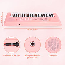 Load image into Gallery viewer, M SANMERSEN Piano Keyboard with Microphone, Portable Music Piano for Girls Electronic Keyboards Toy with 10 Demos/ 5 Drums / 4 Rhythms 37 Keys Musical Pianos Toys for Kids
