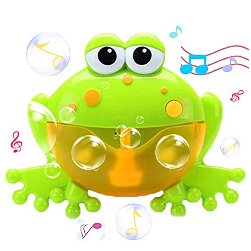 Frog Bubble Maker for Bath, Foam Blower Bubbling Making Machine, Nursery Rhyme Musical Bathtub Toy for Baby Kids Happy Tub Time