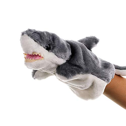 shlutesoy Lovely Shark Marine Animal Plush Hand Puppet Doll Kids Storytelling Toy Gift Education Toy Pillow Grey
