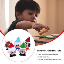 Load image into Gallery viewer, PRETYZOOM 5pcs Christmas Wind Up Toys Plastic Xmas Clockwork Toys Assorted Mini Santa Hat Snowman Walking Jumping Figurine Toys for Birthday New Year Party Gifts
