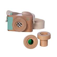 Load image into Gallery viewer, Manhattan Toy Natural Historian Wooden Camera Pretend Time Play with Clear, Green &amp; Kaleidoscope Lenses
