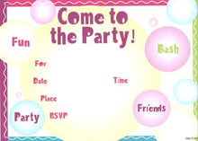Load image into Gallery viewer, Lil&#39; Pickle Kids Bubble Party Birthday Invitations, 8 Pack
