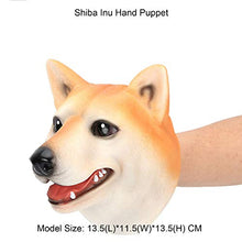 Load image into Gallery viewer, JOKFEICE Dinosaur Toys Puppet Realistic Plastic Shiba Inu Hand Puppet Science Project, Learning Educational Toys, Birthday Gift, Cake Topper for Kids ToddlersYellow
