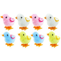 Amosfun 8pcs Adorable Wind Up Jumping Chicken Toys Decorative Cute Baby Chicks Easter Bonnet Decoration Easter Party Supplies for Kids Children (Random Color)