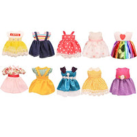 Lembani 10 Set 6 inch Chelsea Girl Doll Clothes Mini Petite Princess Doll Dresses for Kids Birthday Gifts