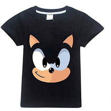 Load image into Gallery viewer, Boys Cartoon Sonic Clothes Girls 3D Funny Cotton T-Shirts Costume Children Spring Clothing Kids Tees Top Baby T Shirts (Black, 10T)
