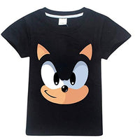 Boys Cartoon Sonic Clothes Girls 3D Funny Cotton T-Shirts Costume Children Spring Clothing Kids Tees Top Baby T Shirts (Black, 10T)