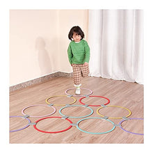 Load image into Gallery viewer, Hopscotch Game Kids Hopscotch Jumping Ring Game-10 Multi-Colored Plastic Rings and 10 Connectors for Indoor Or Outdoor Use-Fun Creative Play Set (Size : 6 Sets)
