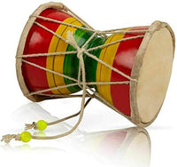Nexxa 5inch Handmade Wooden & Leather Indian Folk Dumroo Hand Drum Set Percussion Gift