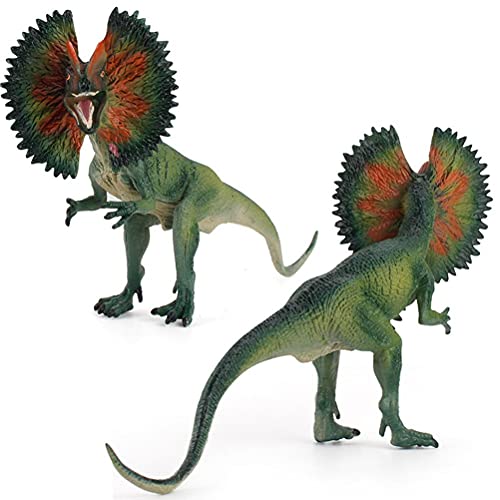 Moanyt Realistic Looking Dilophosaurus Dinosaur Action Figure Toys Simulation Plastic Dinosaurs Ornaments for Kids and Toddler Girls Boys Education