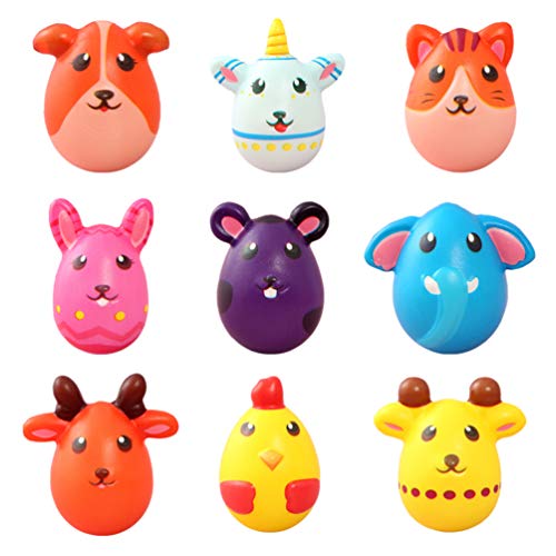 NUOBESTY 9pcs Easter Slow Rising Toys Cute Animal Squeeze Decompression Toy Mini Hand Toys for Easter Basket Filler Birthday Party Favor Toy Gift