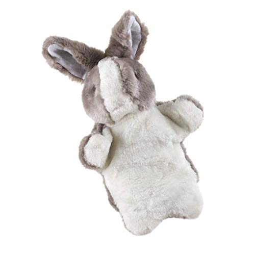 NUOBESTY Plush Bunny Hand Puppets Easter Softs Rabbit Hand Puppet Doll Stuffed Toys Easter Pretend Play Storytelling Imaginative Toys (Grey)