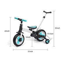 Load image into Gallery viewer, Julitech Kids Balance Bike Girls Boys Toddler Push Bike with Puncture-Proof Tire Adjustable Seat Handlebar Height No Pedal Sport Training Bicycle,Green
