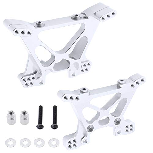 HobbyPark Aluminum Front & Rear Shock Tower Upgrade Parts for 1/10 Traxxas Slash 4x4 Replacement of Part 6838 6839 (2-Pack) (Sliver)