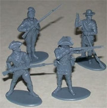 Load image into Gallery viewer, A Call to Arms American Revolution Maryland Infantry 16 Unpainted Plastic Figures in 4 Poses 1/32 Scale Compatible with Airfix Armies in Plastic Marx Type

