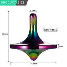 Load image into Gallery viewer, CHEETOP Stainless Steel Spinning Top, Premium Exquisite Perfect Balance Well Made Metal Desk EDC Little Fidget Toy, Spin Long Time Over 6 Minutes, Great Value (Iridescent, Large Diameter 34mm)
