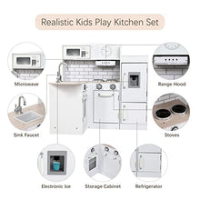 Load image into Gallery viewer, Kids Kitchen Playset Girls&amp;Boys| Pretend Cooking Toy Kitchen Set| Wooden Toddler Kitchen Set| White Corner Play Kitchen for Toddler Kids Gift
