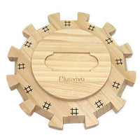 Dominoes Mexican Train Hub Up to 12 Players, Plusvivo Wooden Mexican Train Hub Centerpiece with Felted Bottom Made of Superior Pine