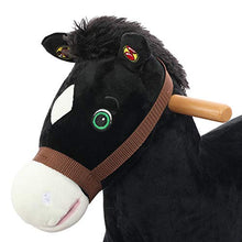Load image into Gallery viewer, Rockin&#39; Rider Cocoa 2-in-1 Pony Plush Ride-On, Black
