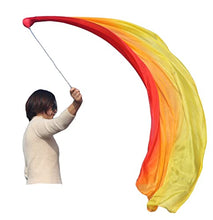 Load image into Gallery viewer, Winged Sirenny Single Piece 70&quot; Play Silk Scarf with Poi Ball, Colorful Silk Flag Ribbon Streamer, Belly Dance Practice VOI (Fire longside)
