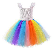 Load image into Gallery viewer, JerrisApparel Girls Unicorn Costume Dress Birthday Party Tutu Outfit with Headband (S (1-2 Years), Rainbow Unicorn)
