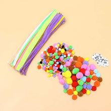 Load image into Gallery viewer, EXCEART 500pcs Chenille Stems Pompon Balls Wiggle Eyes Set Pipe Cleaners Set Googly Eyes for Kids Children DIY Craft Art Supplies
