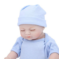 Emoshayoga Baby Doll Simulation Doll Silicone for a Gift for Adult Collectors (Blue, Eyes Closed)
