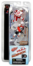 Load image into Gallery viewer, McFarlane Toys NHL 3 Inch Sports Picks Series 1 Mini Figure 2Pack Brett Hull (Detroit Red Wings) Jeremy Roenick (Philadelphia Flyers)
