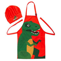Kids Apron - Kids Chef Hat And Apron - Dinosaur Toddler Apron for