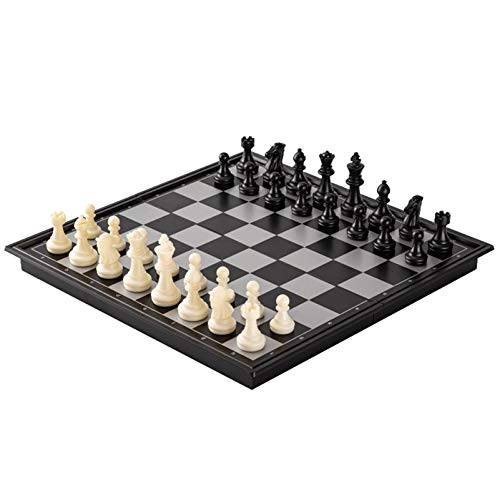 XWZJY Magnetic International Chess Set with Portable Folding Interior Storage Travel Chess Game Board Educational Toys for Children Teenager Adults