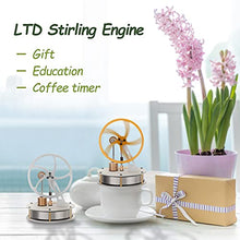 Load image into Gallery viewer, YBEST Low Temperature Stirling Engine Model, ?-Type Gas Displacement Piston Type LTD Stirling Engine Metal Gear Transmission Heat Engine Model, Desk Decor Educatinal Toy - Silver
