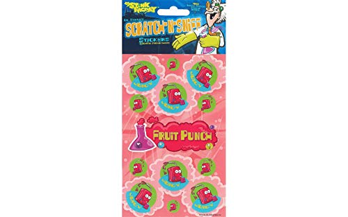 Dr Stinky's FRUIT PUNCH Scratch-and-Sniff Stickers, 2 sheets 4 x 6 3/4, 26 stickers