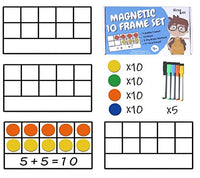 The Best Life Magnetic Ten Frame Set - Math Manipulatives for Elementary - 4 Ten Frames & 40 Magnetic Math Counters for Kids, Math Games for Kindergarten (Upgraded Giant Ten Frame Set Version)