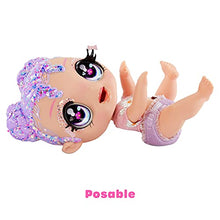 Load image into Gallery viewer, MGA&#39;S Glitter BABYZ Lila Wildboom Baby Doll with 3 Magical Color Changes, Purple Hair , Flower Outfit, Diaper, Bottle, Pacifier Accessories- Gift for Kids, Toy for Girls Boys Ages 3 4 5+ Years Old

