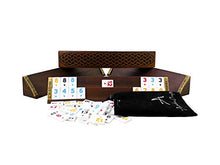 Load image into Gallery viewer, Antochia Crafts Wooden Oval Rummy Game - Engraved Wood Racks - Complete Set with Tiles and Case
