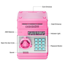 Load image into Gallery viewer, Subao Piggy Bank Girls ATM Piggy Bank for Kids Real Money Auto Scroll Paper Money Safe for Cash Saving with Password Lock Mini Coin Bank Toys for 7 8 9 10 Year Old Girls Birthday Gift Ideas (Pink)
