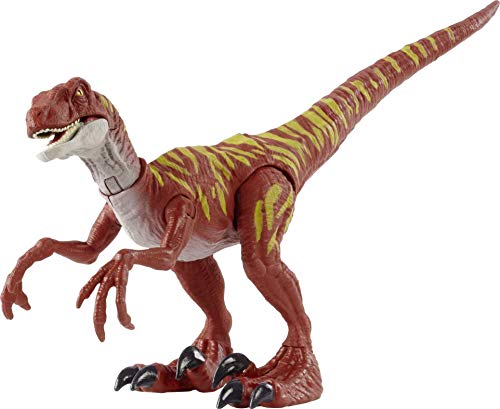 Jurassic World Velociraptor - Jumping Savage Strike Dinosaur Action Figure, Smaller Size, Attack Move Iconic to Species, Movable Arms & Legs, Great Gift for Ages 4 Years Old & Up