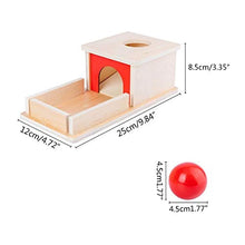 Load image into Gallery viewer, BST Toys Infant Montessori Wooden Permanence Object Box with Tray and Ball
