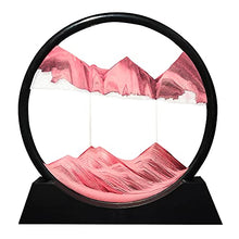 Load image into Gallery viewer, Muyan Moving Sand Art Picture Sandscapes in Motion Round Glass 3D Deep Sea Sand Art for Adult Kid Large Desktop Art Toys (Pink, 7 Inch)
