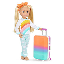Load image into Gallery viewer, Glitter Girls  Suitcase &amp; Fashion Set  Luggage with 3 Mix &amp; Match Outfits &amp; Heart Glasses  Rainbow Pajama, Swimsuit, Star-Print Dress  14-inch Doll Clothes &amp; Accessories for Kids Ages 3 and Up
