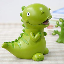 Load image into Gallery viewer, LIOOBO Lovely Dinosaur Shaped Piggy Bank Resin Coin Bank Money Bank Best Birthday Party Gifts for Kids Boys Girls Home Table Decoration Green Size S
