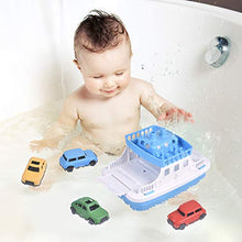 Load image into Gallery viewer, FUN LITTLE TOYS Toy Boat Bath Toys for Toddlers with 4 Cars Toys, Water Toys Educational Toys, Christmas Gifts
