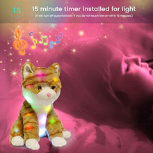 Load image into Gallery viewer, Hopearl LED Musical Stuffed Kitty Light up Singing Plush Cat Adjustable Volume Lullaby Animated Soothe Birthday Festival for Kids Toddler Girls, Orange, 12.5&#39;&#39;
