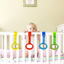 Load image into Gallery viewer, codree 8PCS Baby Crib Pull Rings, 4 Colors Baby Bed Stand Up Rings Baby Cot Hanging Rings Walking Assistant Stand Up Rings for Infant Baby Toddler
