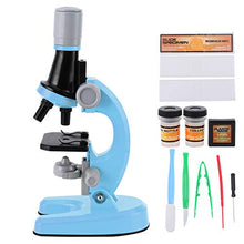 Load image into Gallery viewer, Fybida High Definition Home School Educational Toy Microscope Kit Lab LED Plastic View Different Specimens Observed(Blue)
