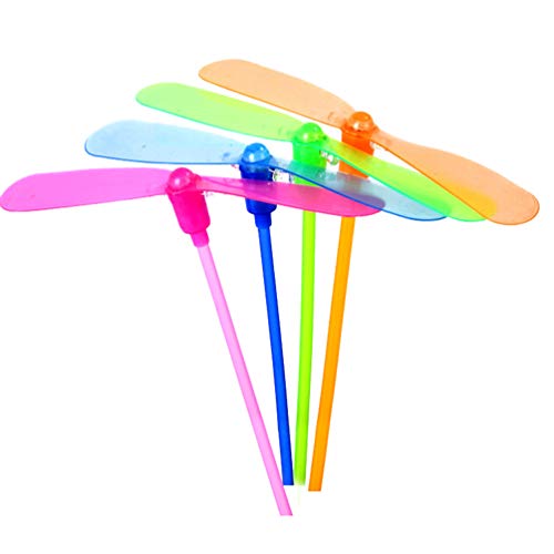 BESPORTBLE Flying Dragonfly Toy Glowing LED Light-up Bamboo-Copter, 30Pcs Plastic Dragonfly - Multi-Colored Great Party Flying Dragonfly Toys for Kids Boys and Girls Plastic Flying Toys