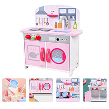Load image into Gallery viewer, IMIKEYA Kids Kitchen Playset Play Kitchen Accessories Toys with Light and Music Kitchenware Cooking Toy Cookware Playset Kids Tableware Playset for Home Nursery Child Playing
