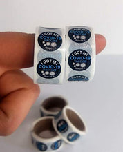 Load image into Gallery viewer, 0.5&quot; I Got My COVID-19 Vaccine, Stickers (1&quot; Core, Black, 100 Per Roll)
