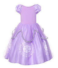Load image into Gallery viewer, Ohlover Girls Princess Tulle Halloween Cosplay Fancy Dress (8-9 Years, Lilac with Accessories)
